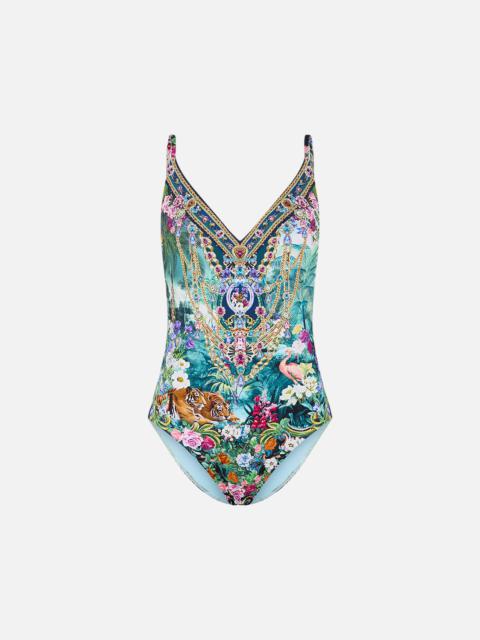 CAMILLA V NECK UNDERWIRE ONE PIECE WITH BACK CLIP