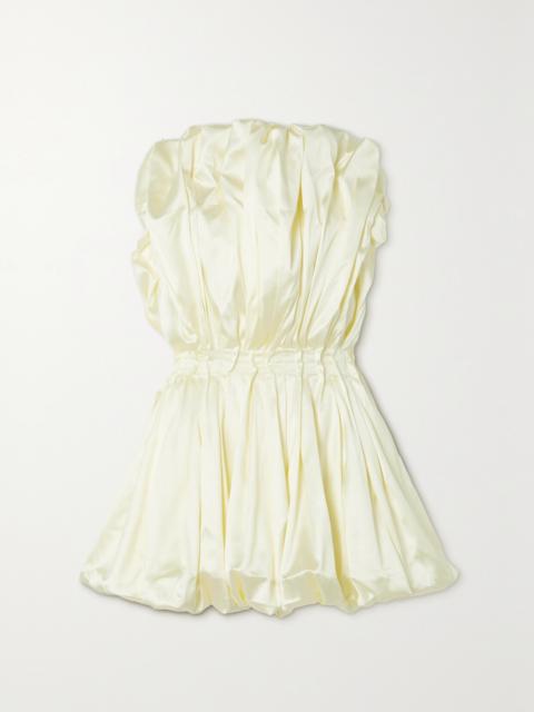 TOVE Raynara Strapless Gathered Satin Top