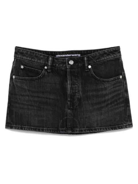 T by Alexander Wang Crystal Hotfix Mini Denim Skirt
