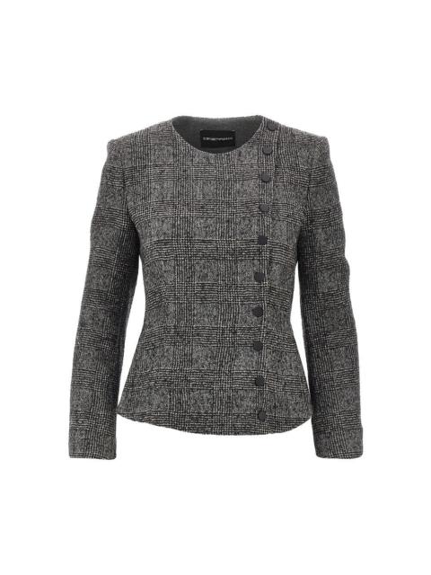 EMPORIO ARMANI Emporio Armani Prince Of Wales Wool Jacket Black