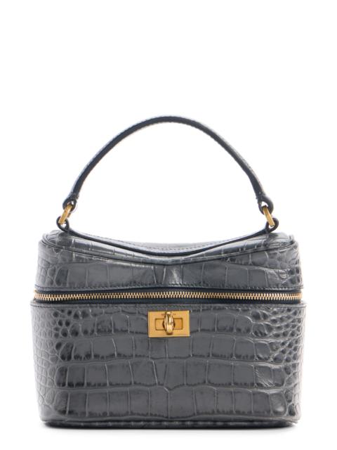BALENCIAGA Balenciaga Rodeo Croc Embossed Leather Vanity Case in 1251 Volcanic Rock at Nordstrom