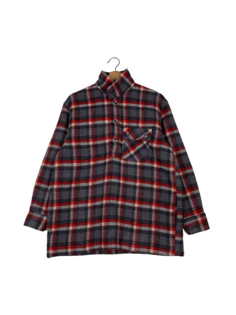 Other Designers Japanese Brand - HALF Tartan Wool Half Button Pullover Shirt #0917-C41