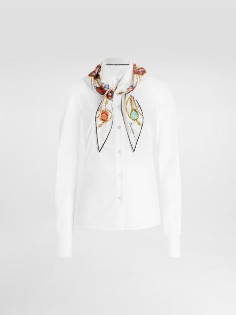 Dolce & Gabbana Poplin shirt with silk scarf