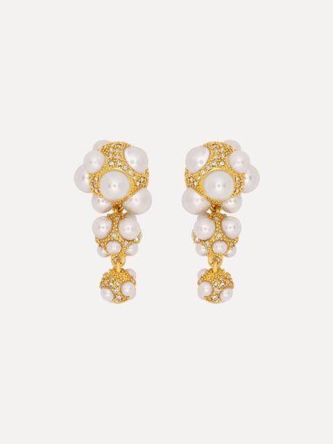 Oscar de la Renta PEARL PAVÉ CLUSTER DROP EARRINGS