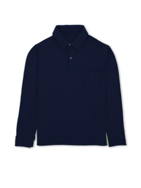 FORTELA Fortela Missouri Cotton Long Sleeve Polo in Blue at Nordstrom