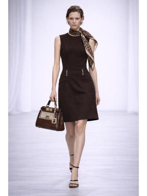 FENDI Fendi Jeans Brown Sleeveless Dress Minimalist