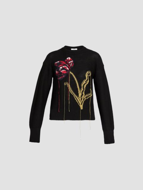 Erdem FLORAL CREW NECK JUMPER
