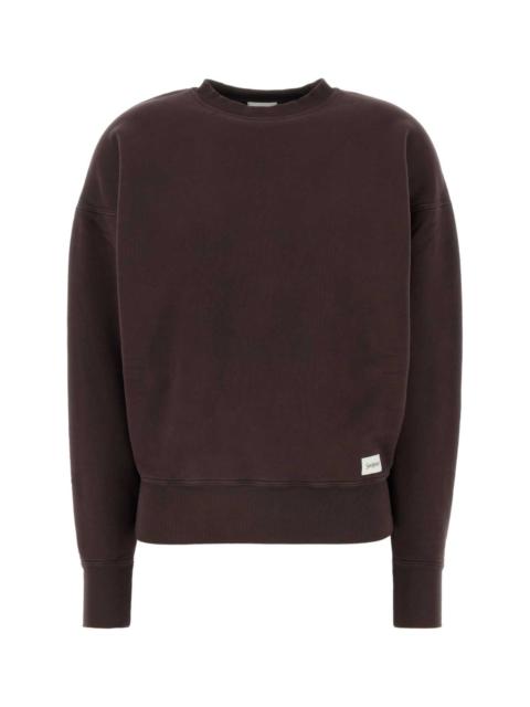 Saint Laurent Women Chocolate Cotton Oversize Sweatshirt