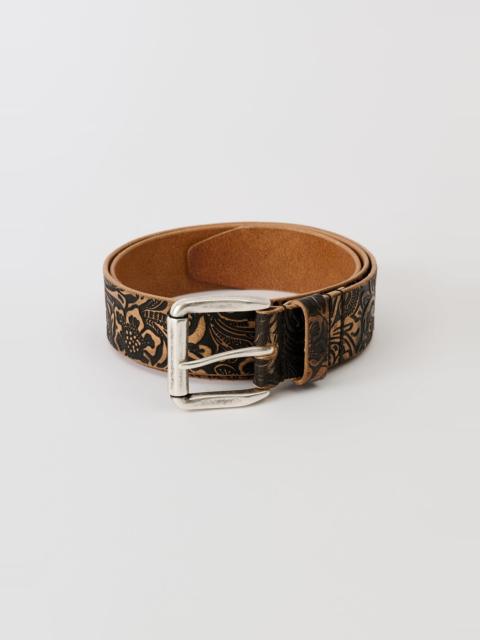 Our Legacy 4 cm Belt Paisley Black Vintage Leather