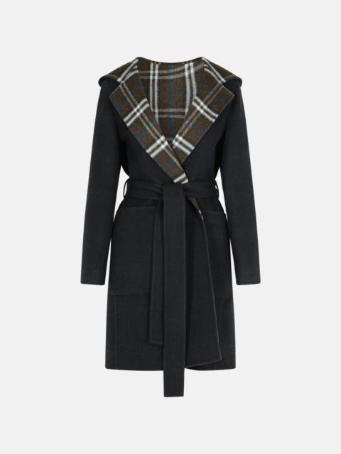 Burberry 'HAMPSHIRE' REVERSIBLE BLACK WOOL COAT