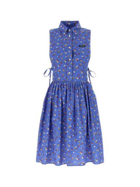 Miu Miu Miu Miu Women Printed Poplin Shirt Dress