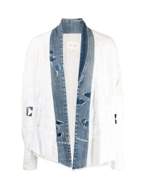 Greg Lauren OPEN-FRONT DISTRESSED JACKET