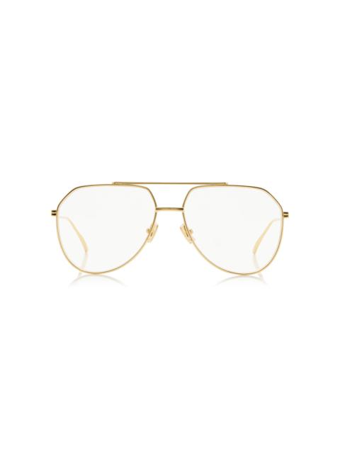 Bottega Veneta Aviator-Frame Metal Glasses gold