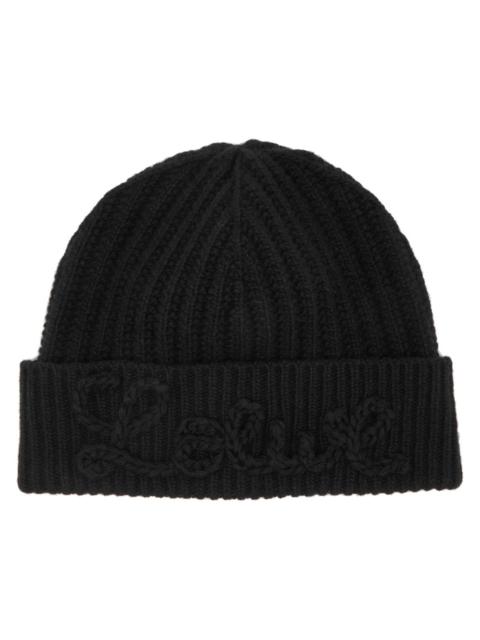 Loewe Logo-appliqué Ribbed Wool Beanie