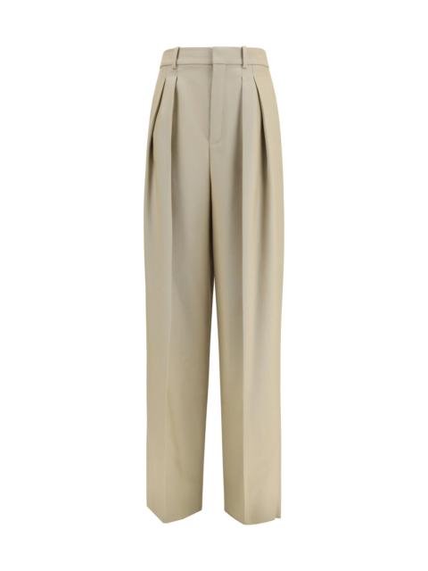 SAINT LAURENT Saint Laurent Wool Silk Canvas Pants Mustard