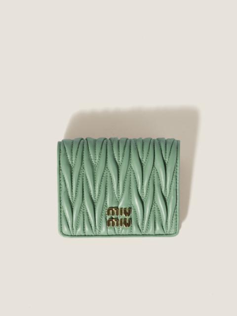 Small matelassé nappa leather wallet