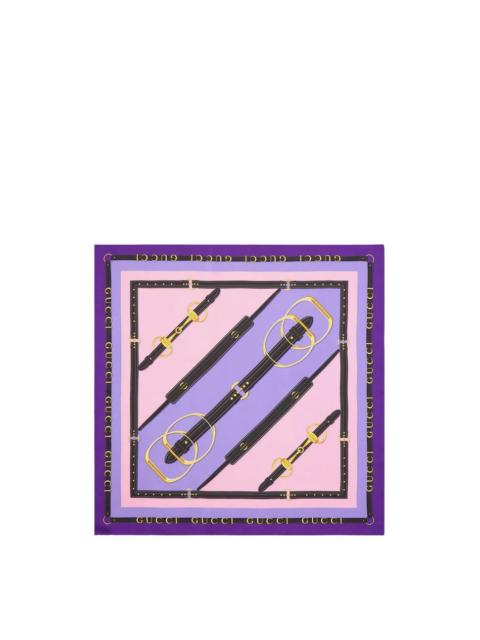 GUCCI GUCCI Purple Silk Scarf New & Authentic