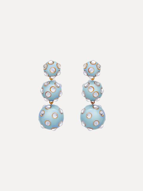 Oscar de la Renta ENAMEL CABOCHON DROP CLIP-ON EARRINGS