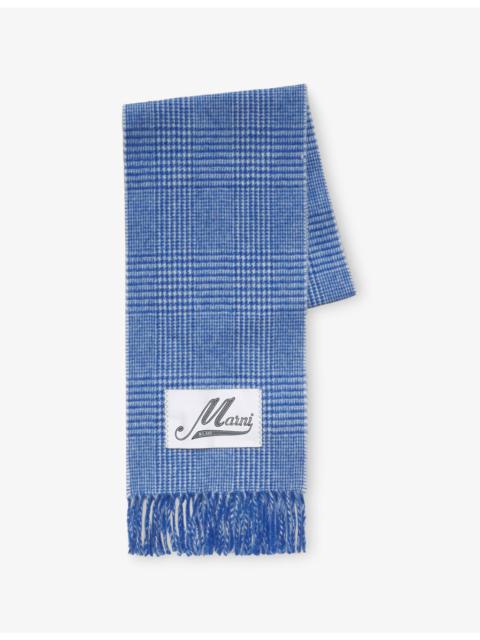 Marni Checked Wool-Blend Scarf