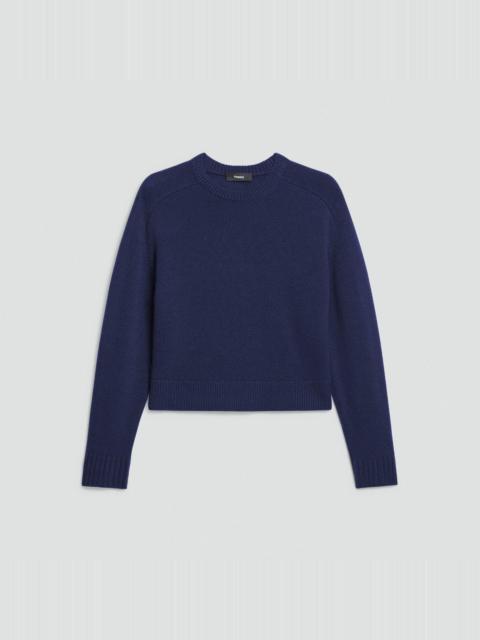 Theory Cropped Crewneck Sweater in Cashmere