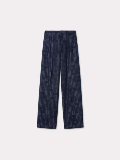 KENZO 'KENZO Weave' pleated tailored wool pants