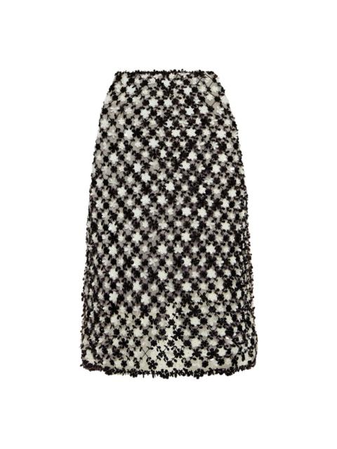 Oscar de la Renta floral-embroidered mini skirt
