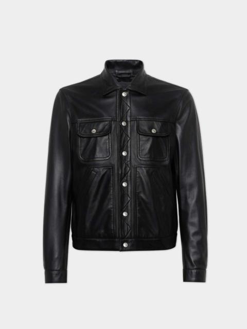 DSQUARED2 LEATHER BOXY JEAN JACKET