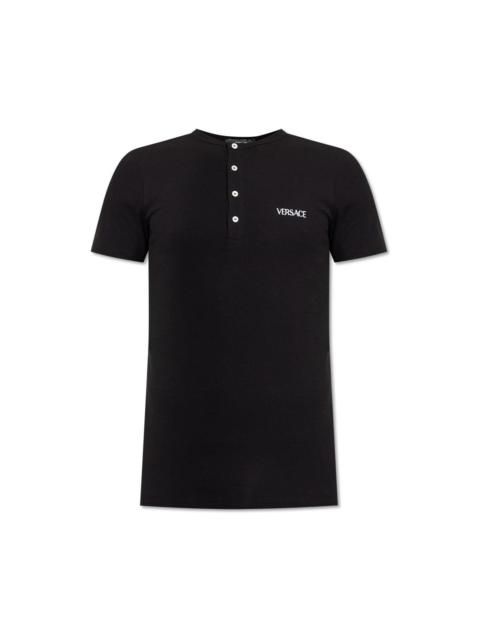 VERSACE Logo Embroidered T-shirt