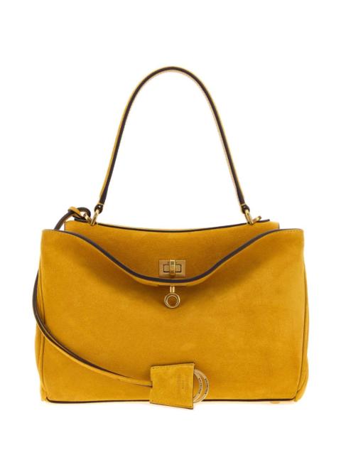 BALENCIAGA Balenciaga Women Mustard Suede Small Rodeo Handbag