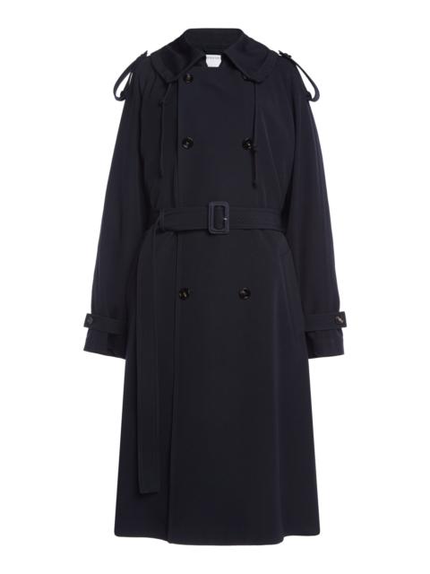 Bottega Veneta Wool Gabardine Trench Coat navy