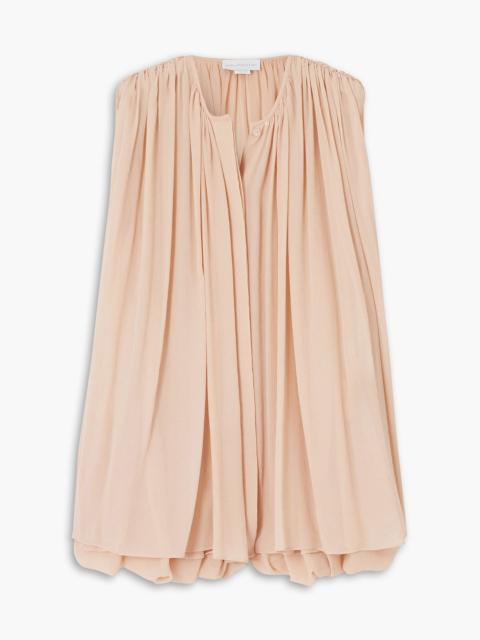 Stella McCartney Cape-effect gathered silk-chiffon top