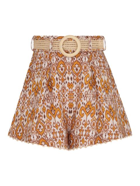 Zimmermann Wylie Fitted Short Orange Ikat