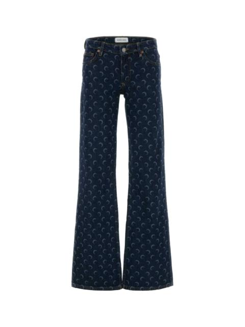 Marine Serre Marine Serre Women Printed Denim Palazzo Jeans
