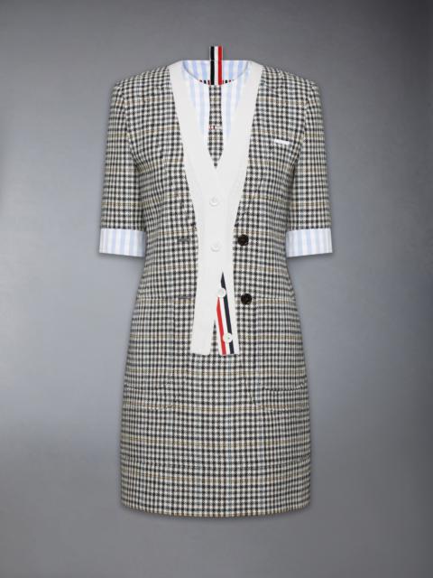 Thom Browne GUNCLUB CHECK HUNTING TWEED TROMPE L'OEIL DRESS