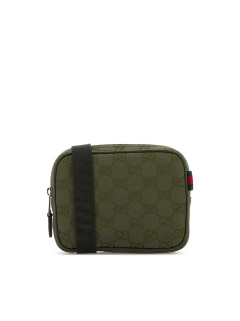 GUCCI Gucci Olive Green Gg Fabric Crossbody Bag