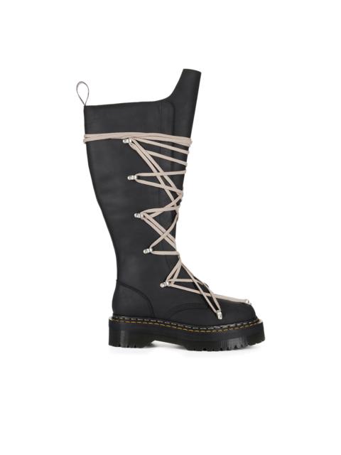Rick Owens DRKSHDW THE PENTALACE 1B60 – BLACK LEATHER QUAD BOOT