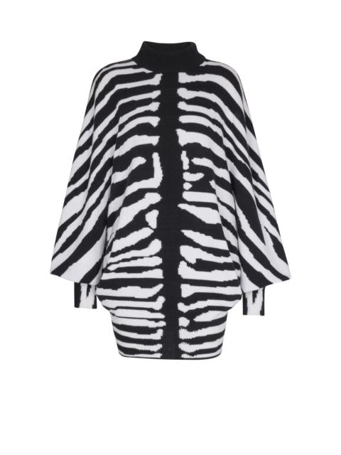 Balmain Knit dress with zebra intarsia