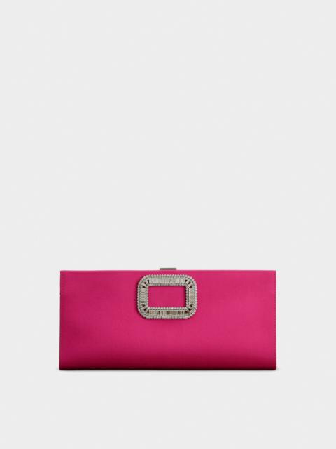 Roger Vivier Pilgrim Buckle Clutch in Satin
