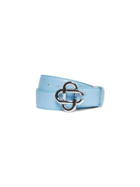 CASABLANCA Mens Blue Silver CC Logo Buckle Belt