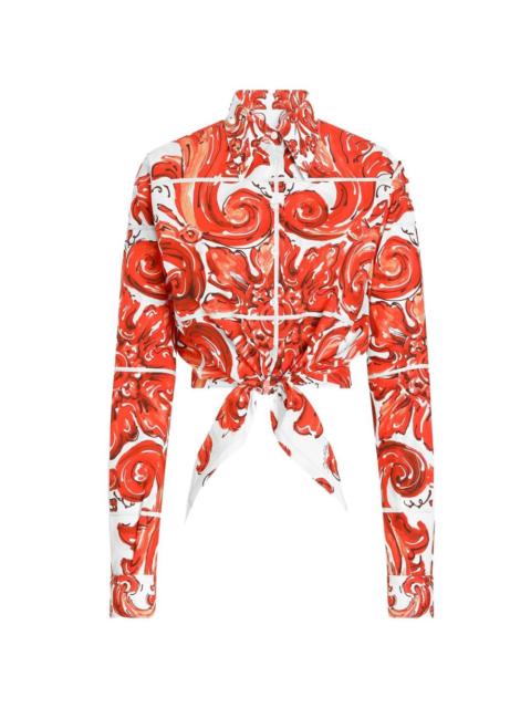 Dolce & Gabbana Dolce & Gabbana Women Maiolica Print Cotton Shirt