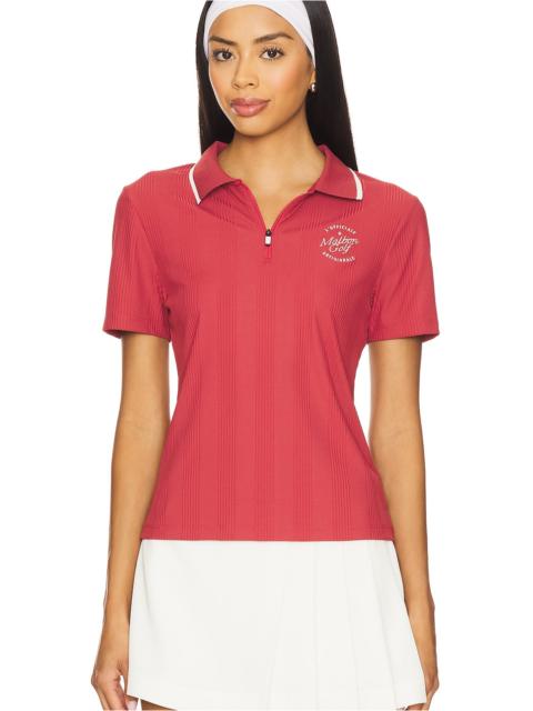 malbon Camilla Quarter Zip Ss Polo Top