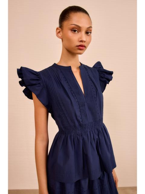 ULLA JOHNSON Luise Flutter Sleeve Top