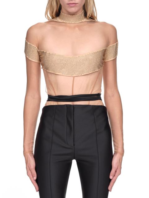 MUGLER Illusion Neckline Bodysuit