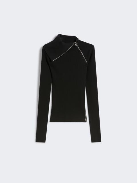 Sportmax Sweater with zip-up high neck detail