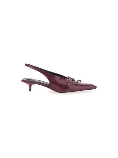 JACQUEMUS Bordeaux Pumps With Pointed Toe Design In Leather Woman