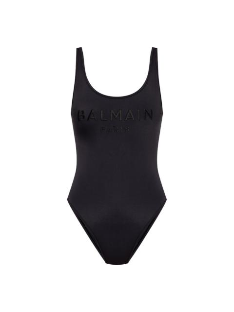 embroidered-logo one-piece swimsuit