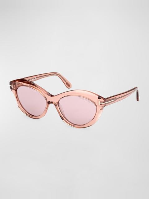 TOM FORD Toni Acetate Oval Sunglasses