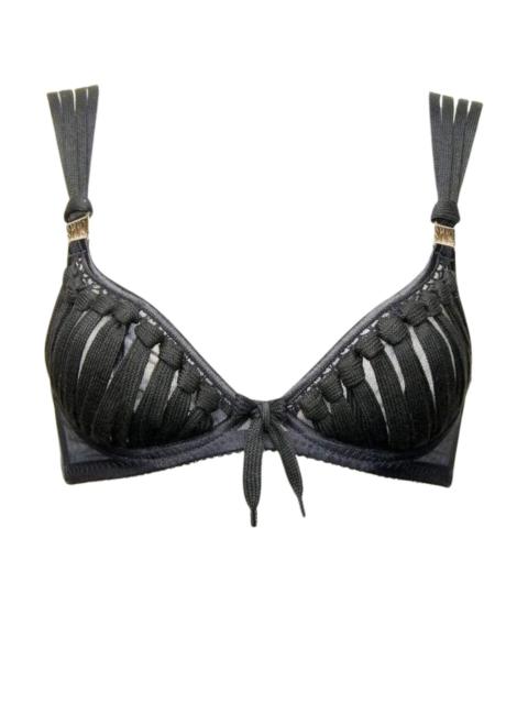 Other Designers Black Shoelace Plunge Bra