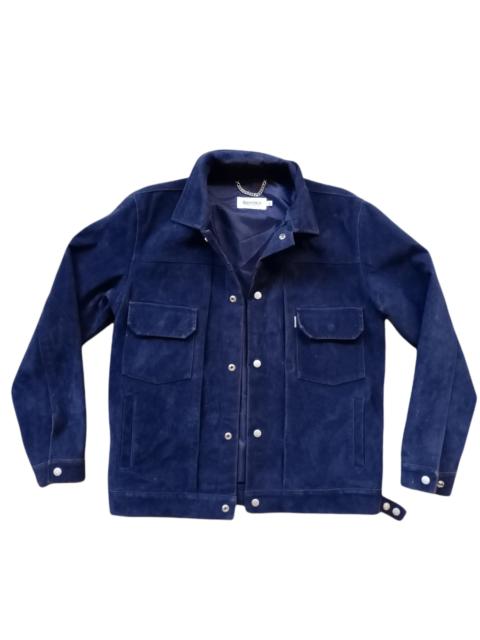Other Designers Genuine Leather - Saintpain Suede Snap Button Leather Jacket