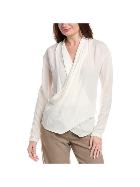 Brunello Cucinelli Brunello Cucinelli Surplice Silk Blouse